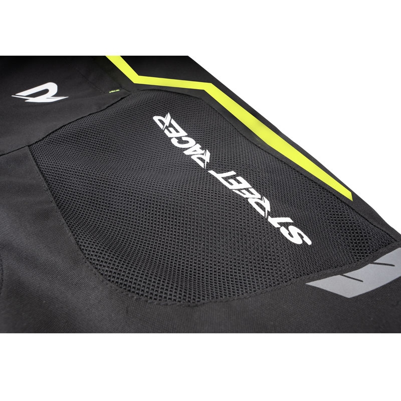 Motoristične hlače Street Racer Flex Air črno-fluo rumene