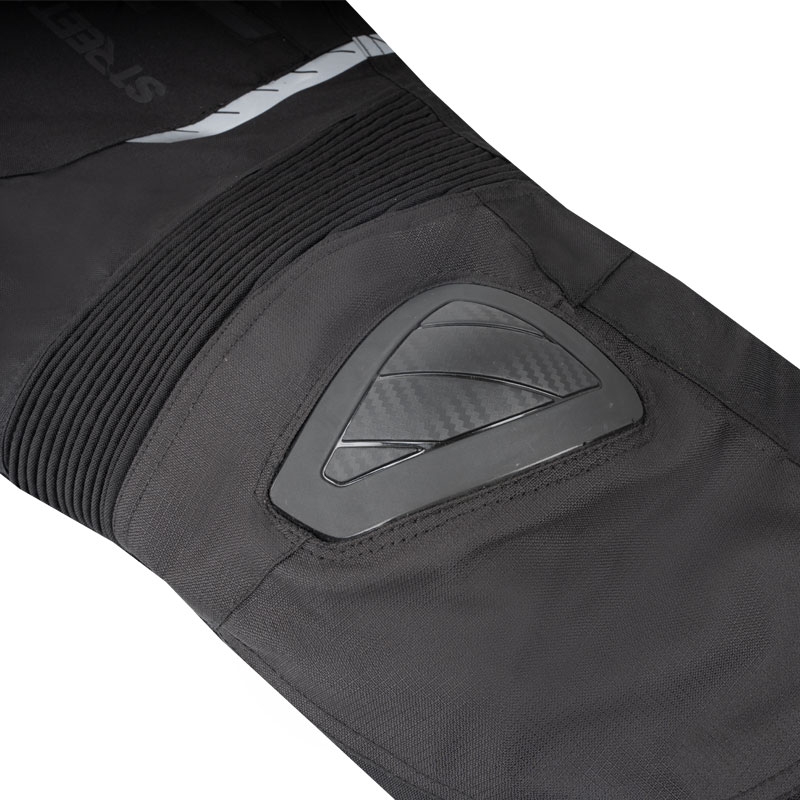 Črne motoristične hlače Street Racer Flex EVO