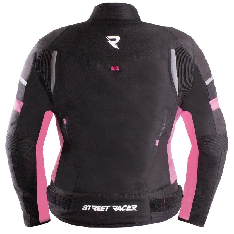 Ženska motoristična jakna Street Racer Betty II Air črno-roza
