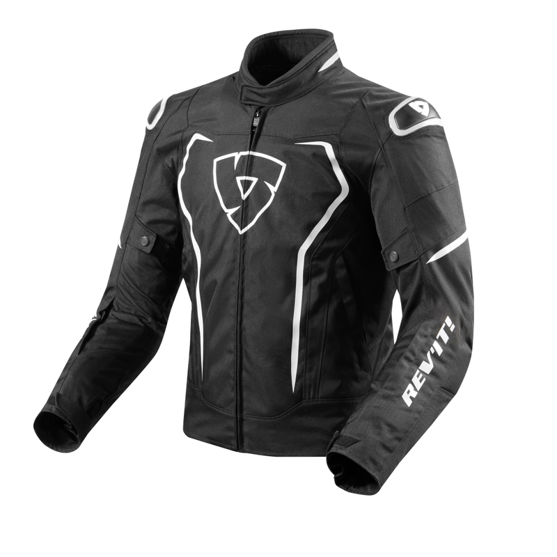 Revit Vertex Black and White Motorcycle Jacket razprodaja