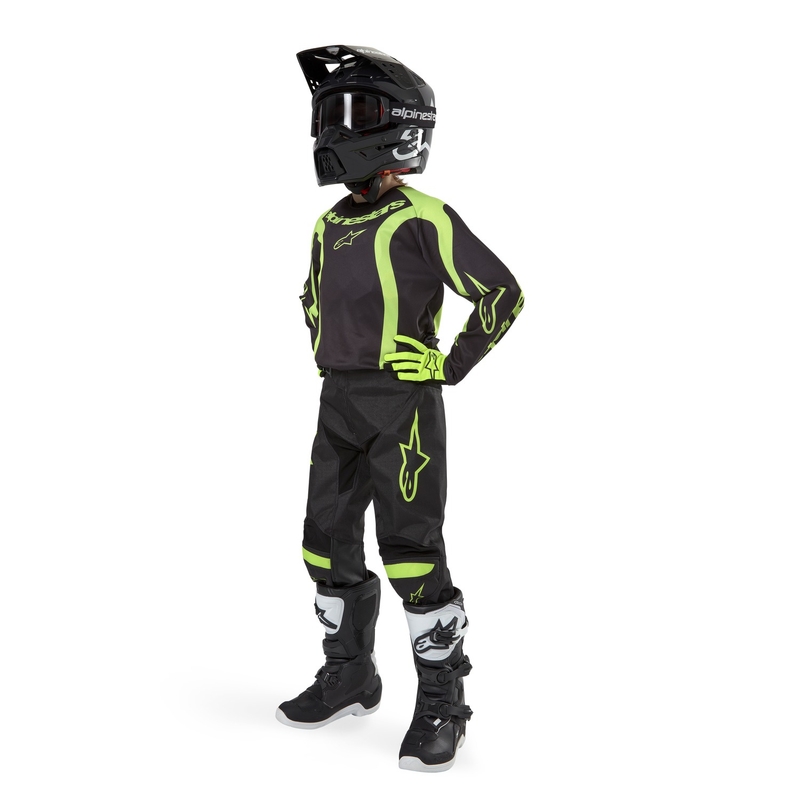 Otroški motokros dres Alpinestars Racer Lurv črno-fluo rumen