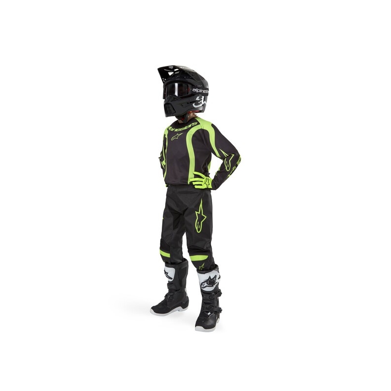 Alpinestars Racer Lurv 2024 Otroške hlače za motokros črne in fluo rumene barve