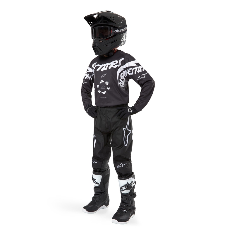 Alpinestars Racer Hana 2024 Otroške hlače za motokros črno-bele barve