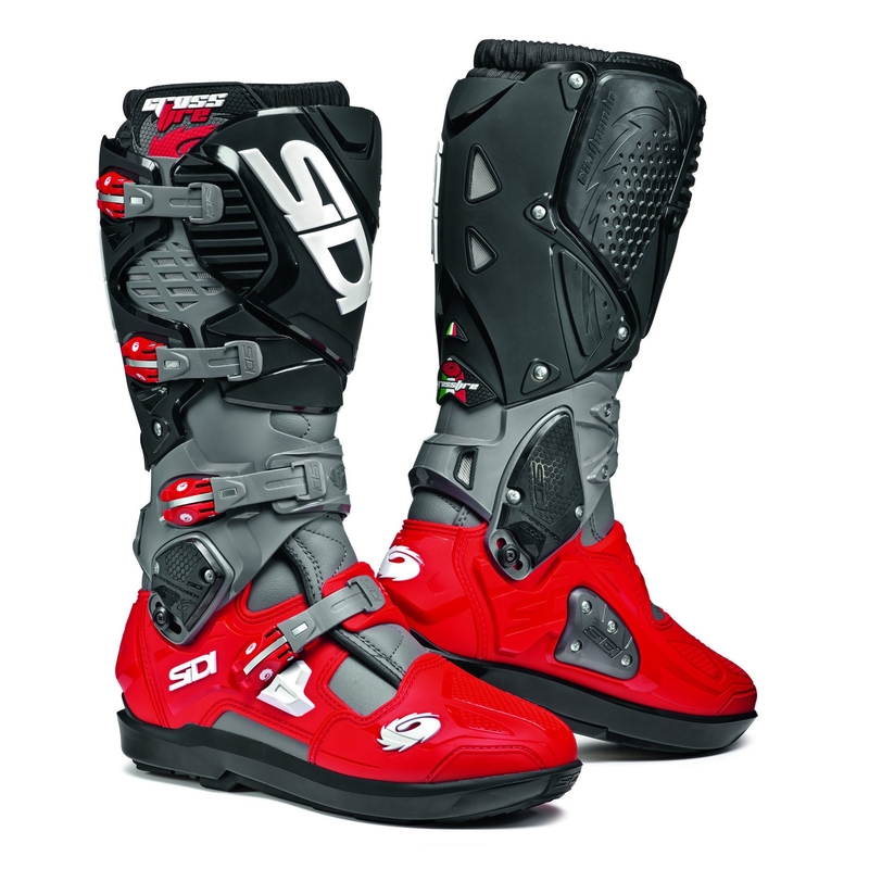 Motoristični škornji SIDI CROSSFIRE 3 SRS sivo-rdeče-črni