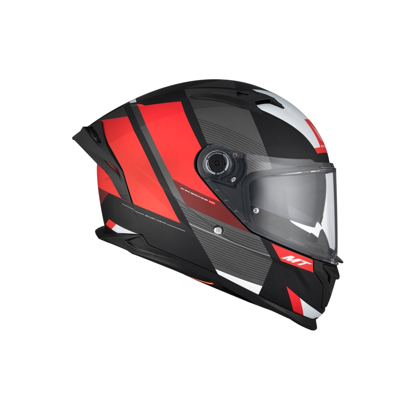 MT BRAKER CHENTO B5 sivo-rdeče-bela integralna motoristična čelada
