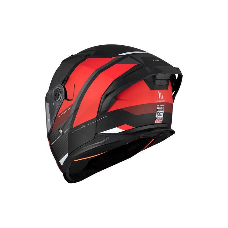 MT BRAKER CHENTO B5 sivo-rdeče-bela integralna motoristična čelada