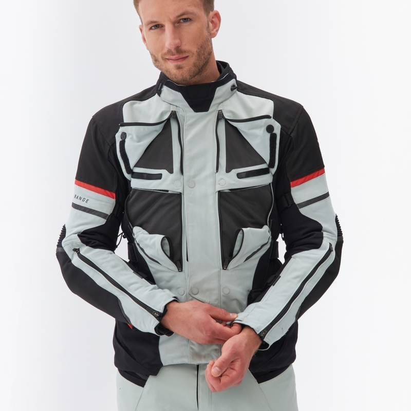 Rebelhorn Range sivo-črno-rdeča motoristična jakna