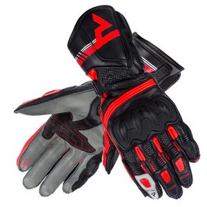Rebelhorn ST Long Black-Gray-Fluo Red Motoristične rokavice za ženske