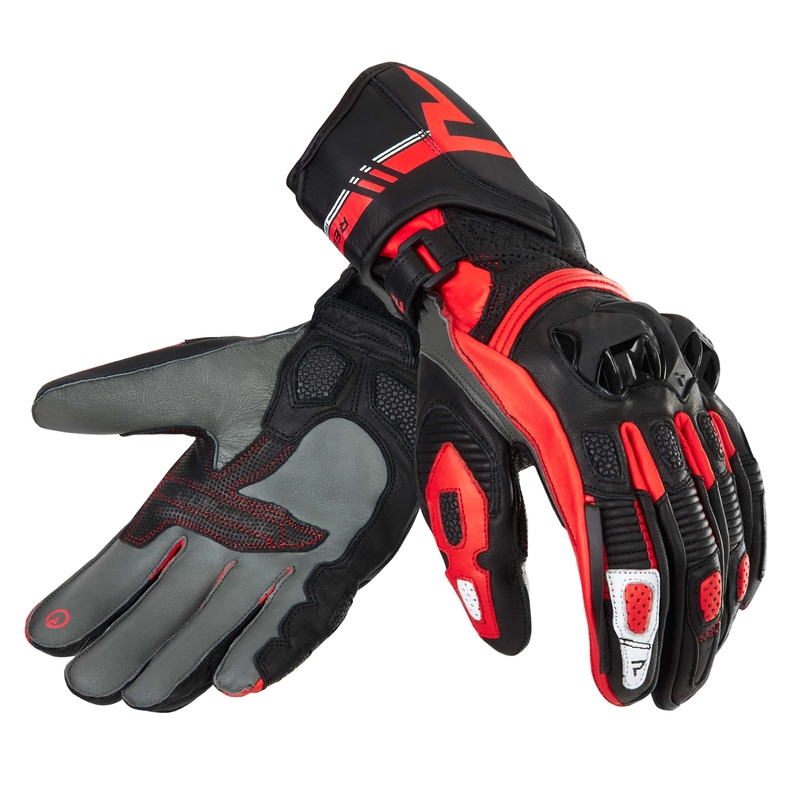 Motoristične rokavice Rebelhorn ST Long black-grey-fluo red razprodaja