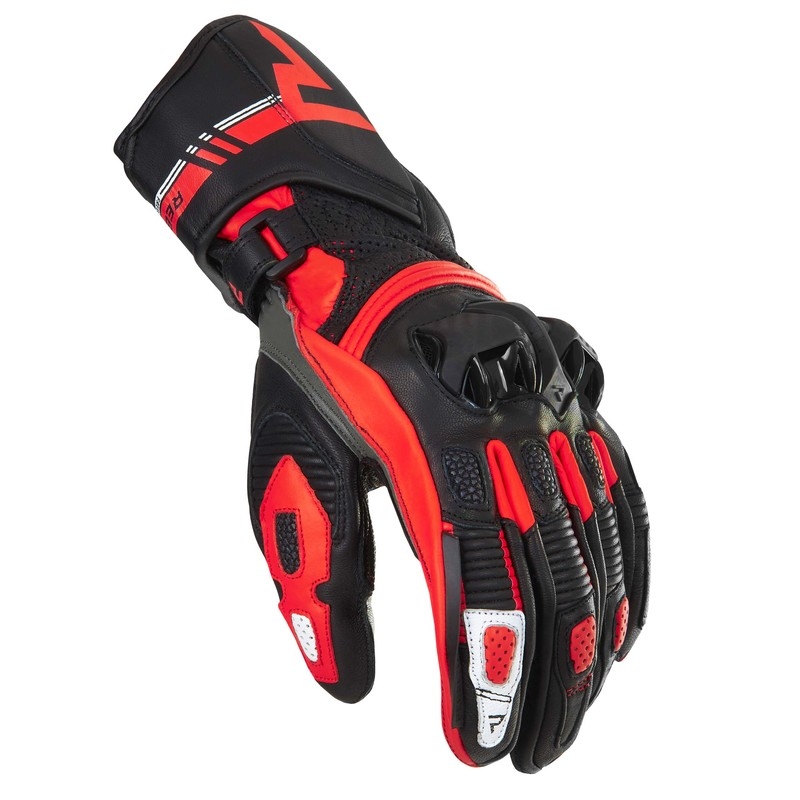 Motoristične rokavice Rebelhorn ST Long black-grey-fluo red razprodaja