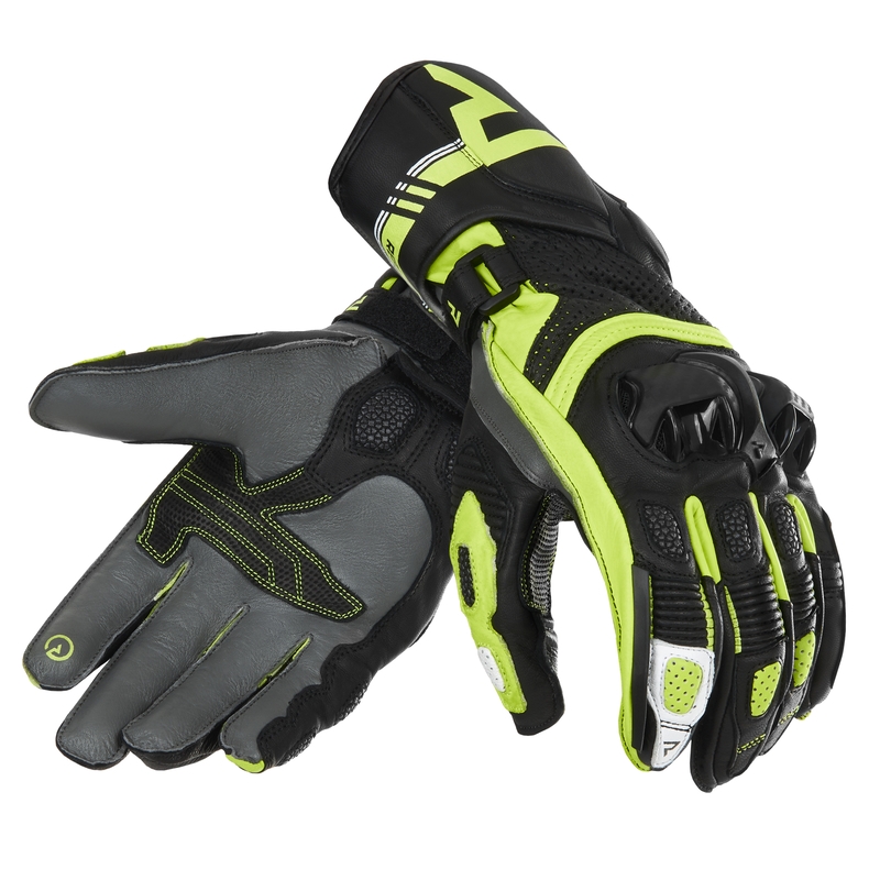 Motoristične rokavice Rebelhorn ST Long black-grey-fluo yellow razprodaja