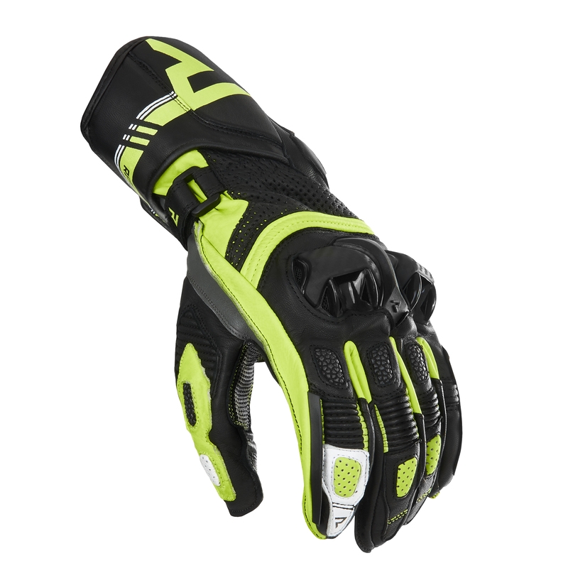 Motoristične rokavice Rebelhorn ST Long black-grey-fluo yellow razprodaja