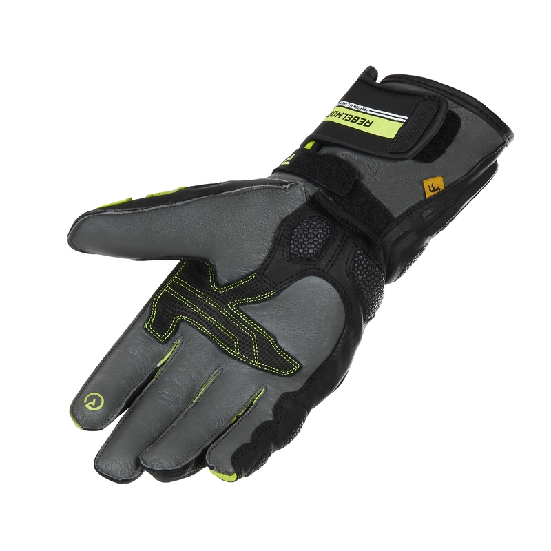 Motoristične rokavice Rebelhorn ST Long black-grey-fluo yellow razprodaja