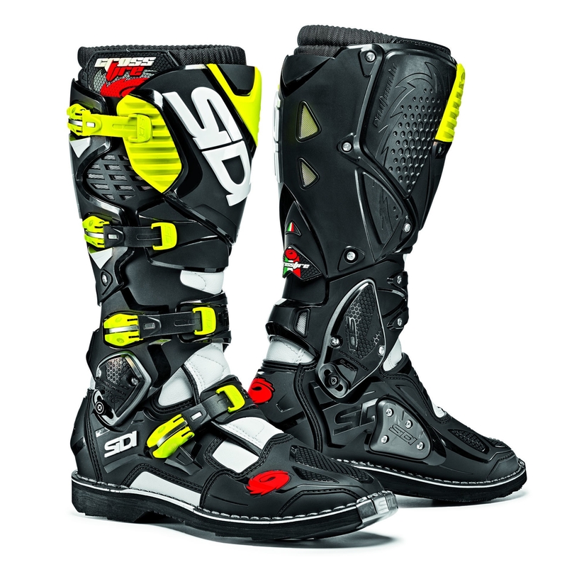 Motoristični škornji SIDI CROSSFIRE 3 white-black-fluo yellow