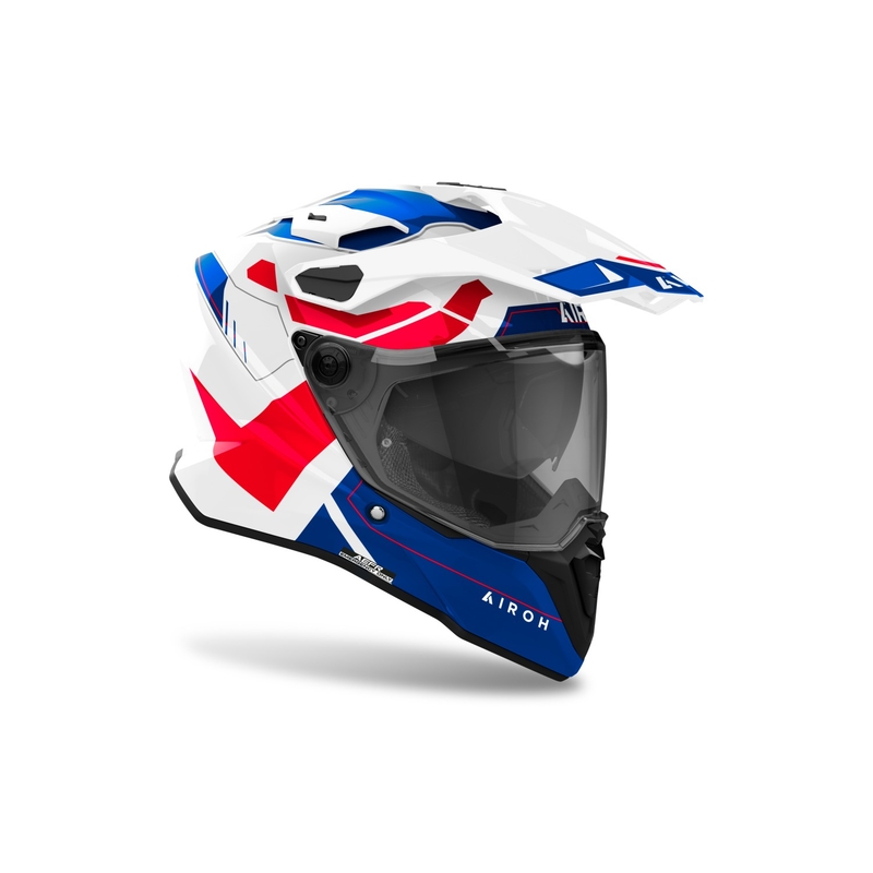 Enduro čelada Airoh Commander 2 Reveal sijajna modro-rdeča