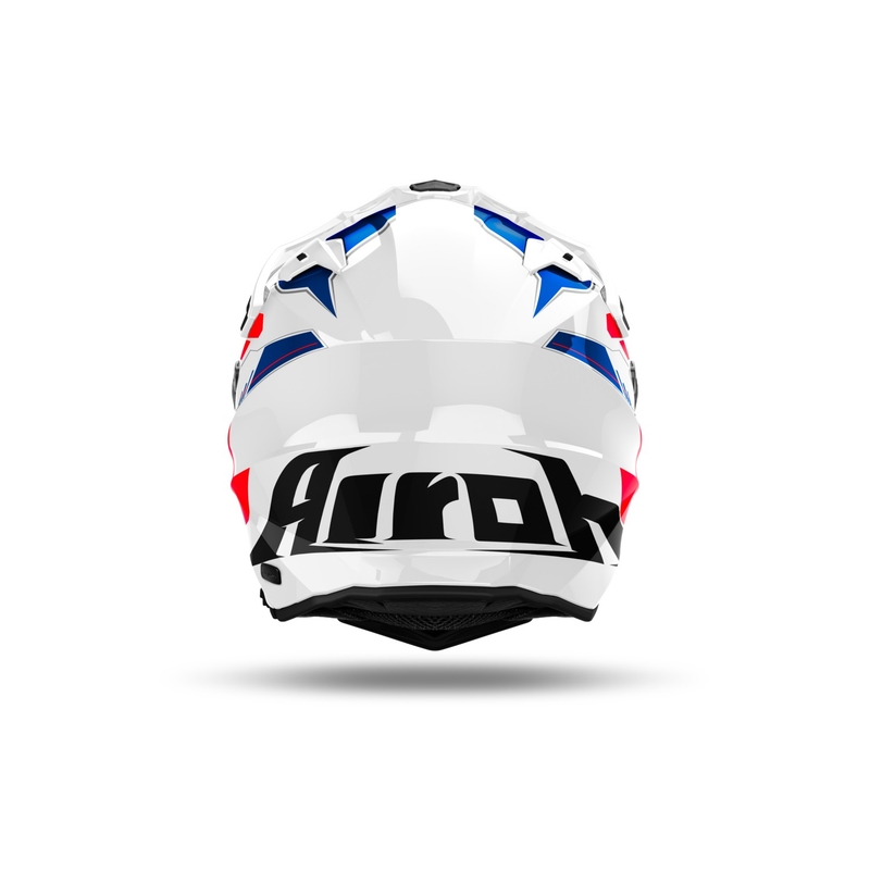 Enduro čelada Airoh Commander 2 Reveal sijajna modro-rdeča