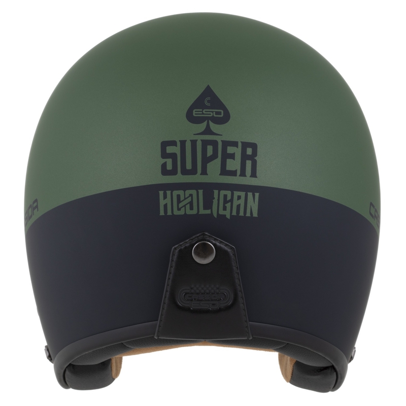 Odprta čelada Cassida Eso Super Hooligan črna mat-metallic green