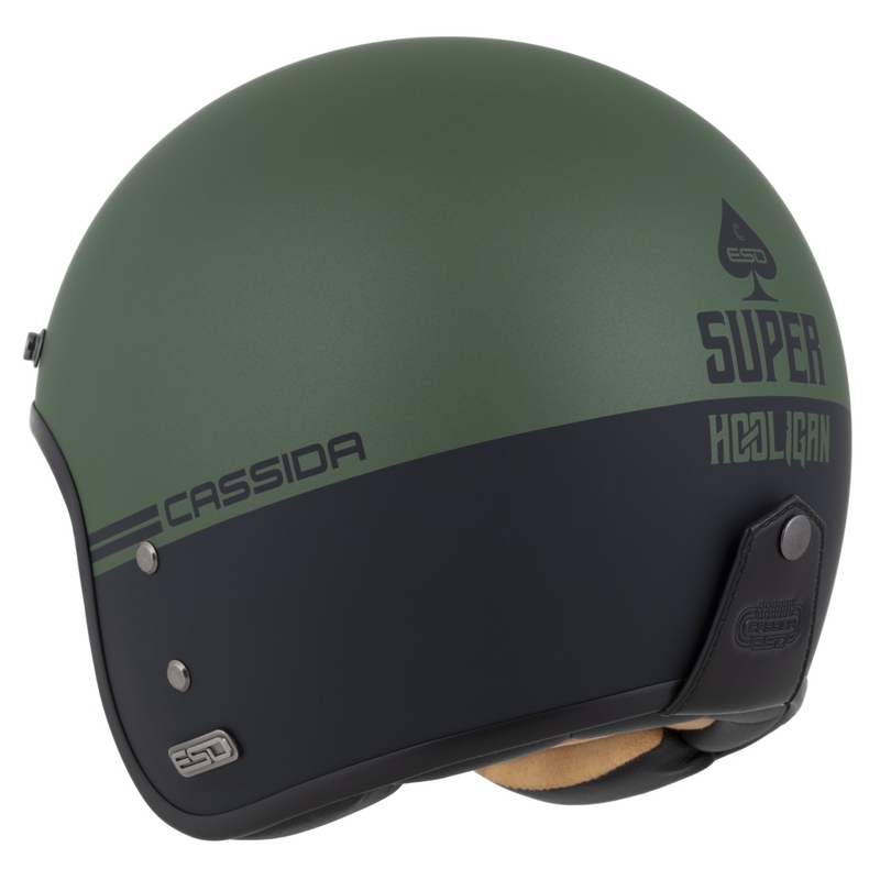 Odprta čelada Cassida Eso Super Hooligan črna mat-metallic green