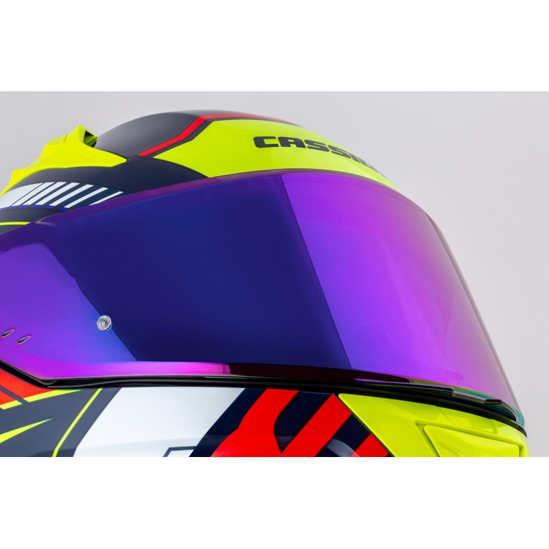 Motoristična čelada Cassida Aero Drome Integral Pearl Blue-Yellow-Orange-Red-White