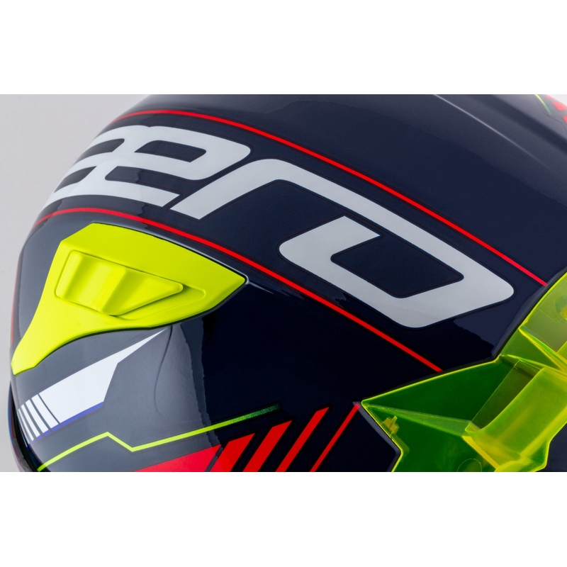 Motoristična čelada Cassida Aero Drome Integral Pearl Blue-Yellow-Orange-Red-White