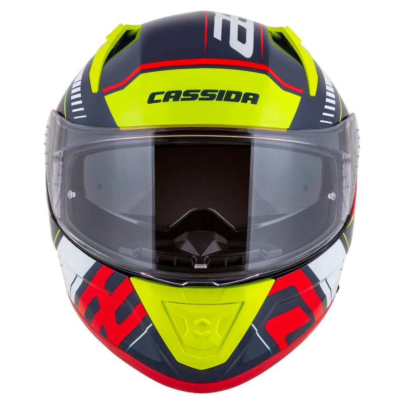 Motoristična čelada Cassida Aero Drome Integral Pearl Blue-Yellow-Orange-Red-White