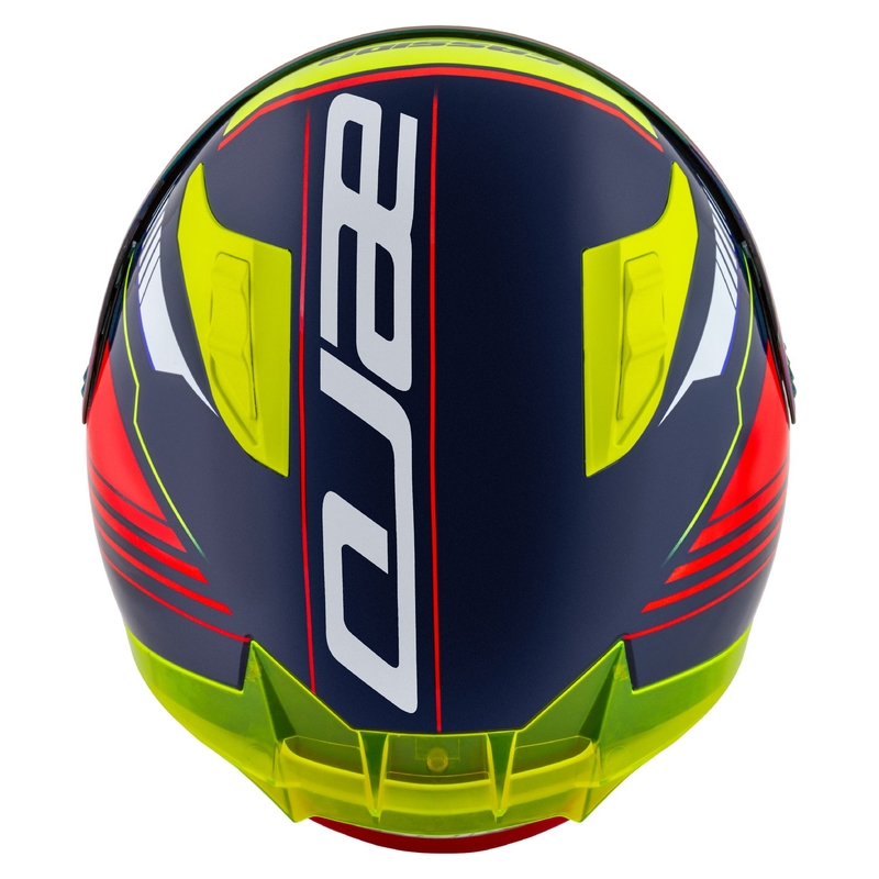Motoristična čelada Cassida Aero Drome Integral Pearl Blue-Yellow-Orange-Red-White