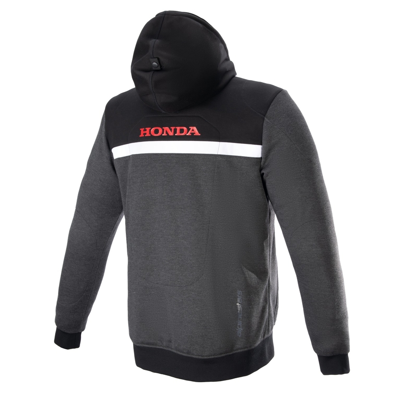 Alpinestars Chrome Street Hoodie Honda motoristična jopa črno-sivo-rdeča
