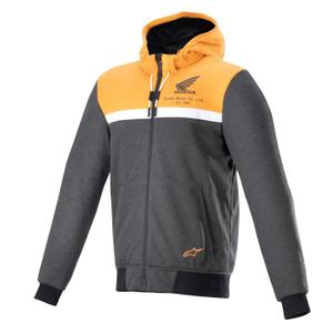 Alpinestars Chrome Street Hoodie Honda Motorcycle Jacket 2024 black-grey-orange