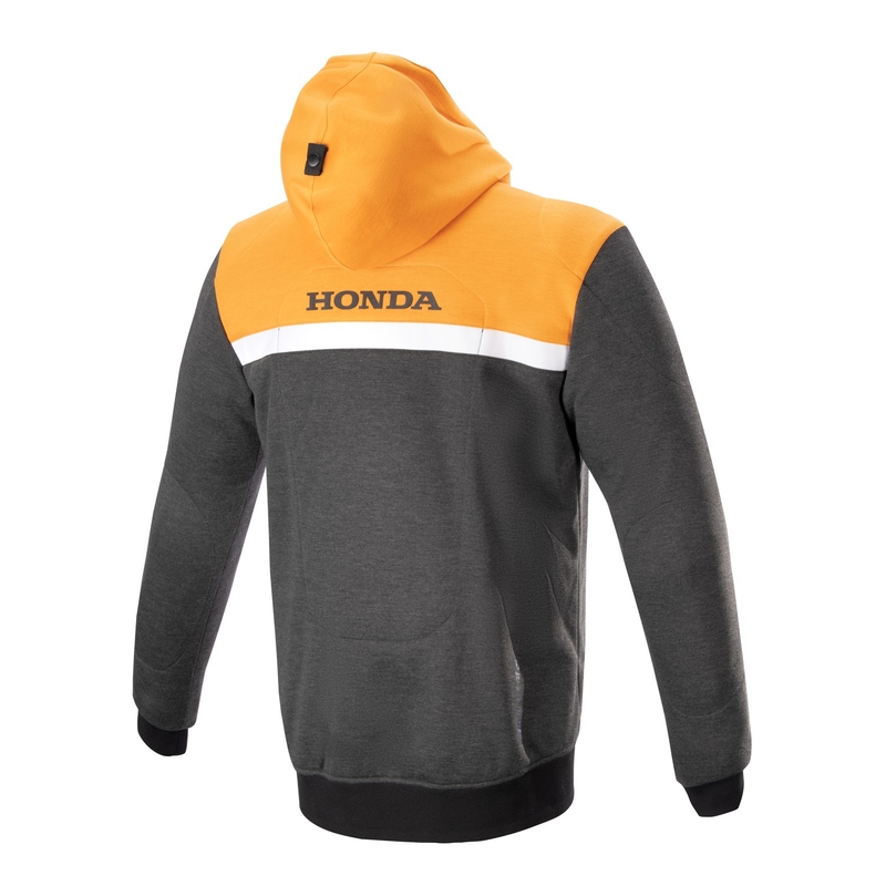 Alpinestars Chrome Street Hoodie Honda Motorcycle Jacket 2024 black-grey-orange