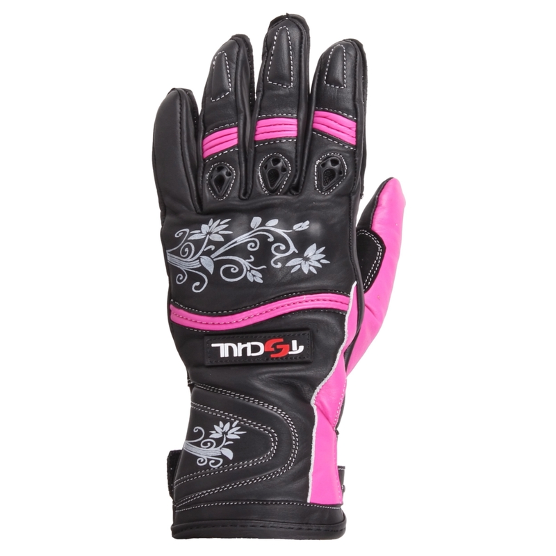 Ženske motoristične rokavice Tschul 301 Black and Pink razprodaja