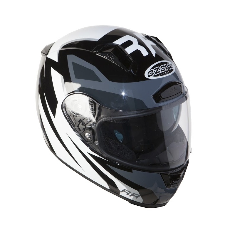 Motoristična čelada Ozone RC-01 black-grey-white razprodaja
