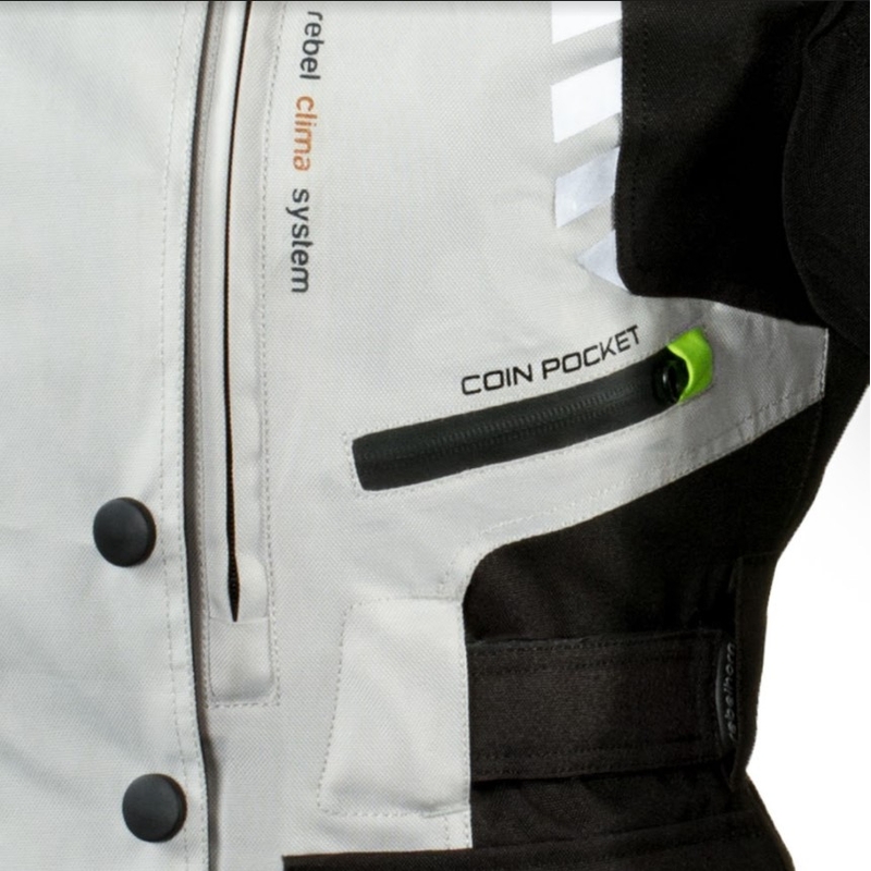 Ženske moto jakne Rebelhorn Hiker II black-grey-fluo yellow razprodaja