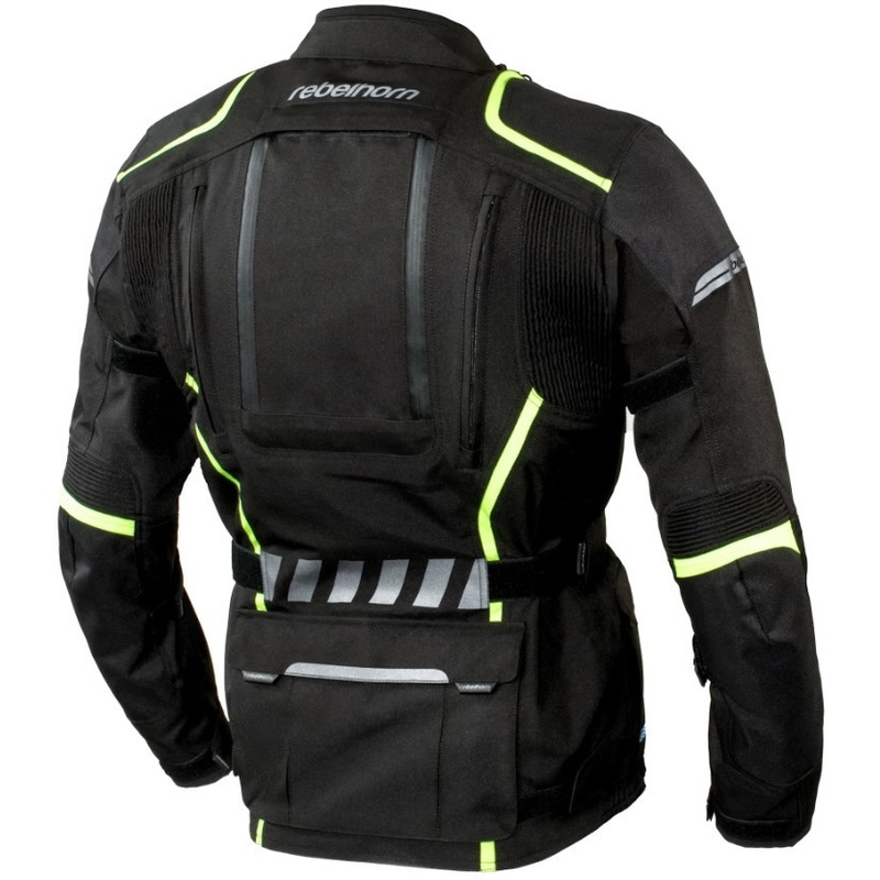 Moto jakna Rebelhorn Hiker II black-fluo yellow razprodaja