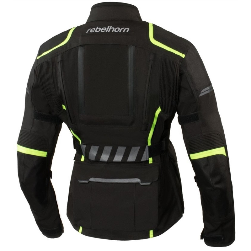 Ženske moto jakne Rebelhorn Hiker II black-fluo yellow razprodaja