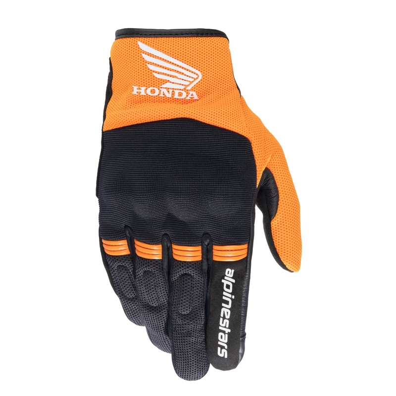 Moto rokavice Alpinestars Copper Honda črno-oranžne