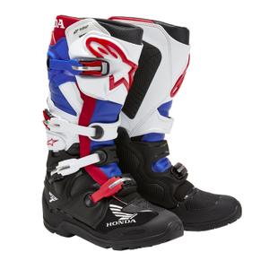 Alpinestars Tech 7 Enduro Drystar Honda Motorcycle Boots Collection 2024 Black-Blue-White-Red