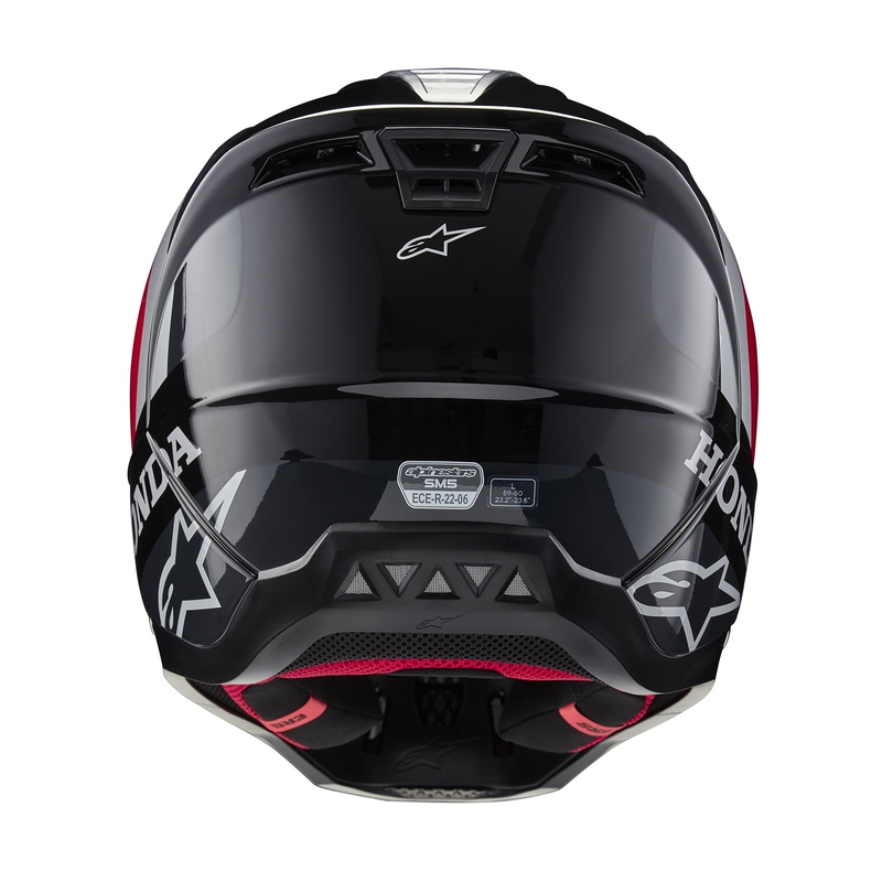 Kolekcija motokros čelad Alpinestars S-M5 Honda črno-rdeče-siva
