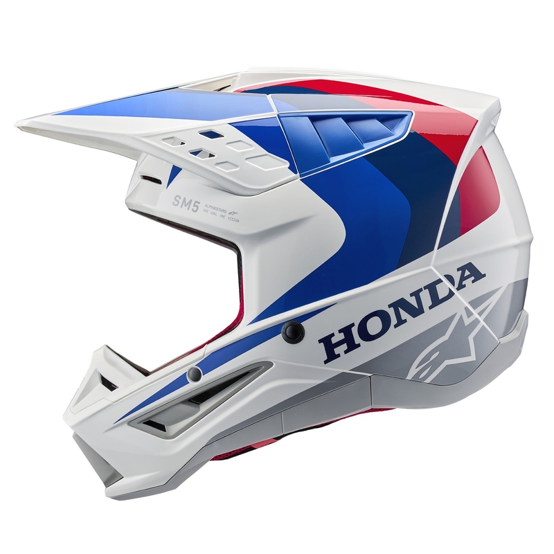 Kolekcija motokros čelad Alpinestars S-M5 Honda, belo-modro-rdeča
