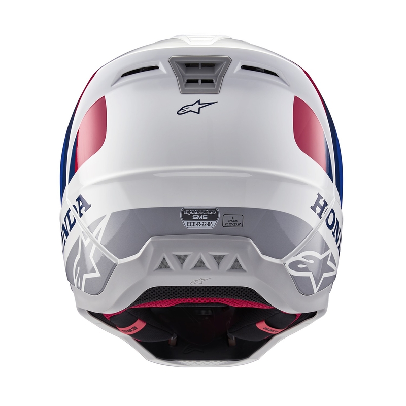 Kolekcija motokros čelad Alpinestars S-M5 Honda, belo-modro-rdeča