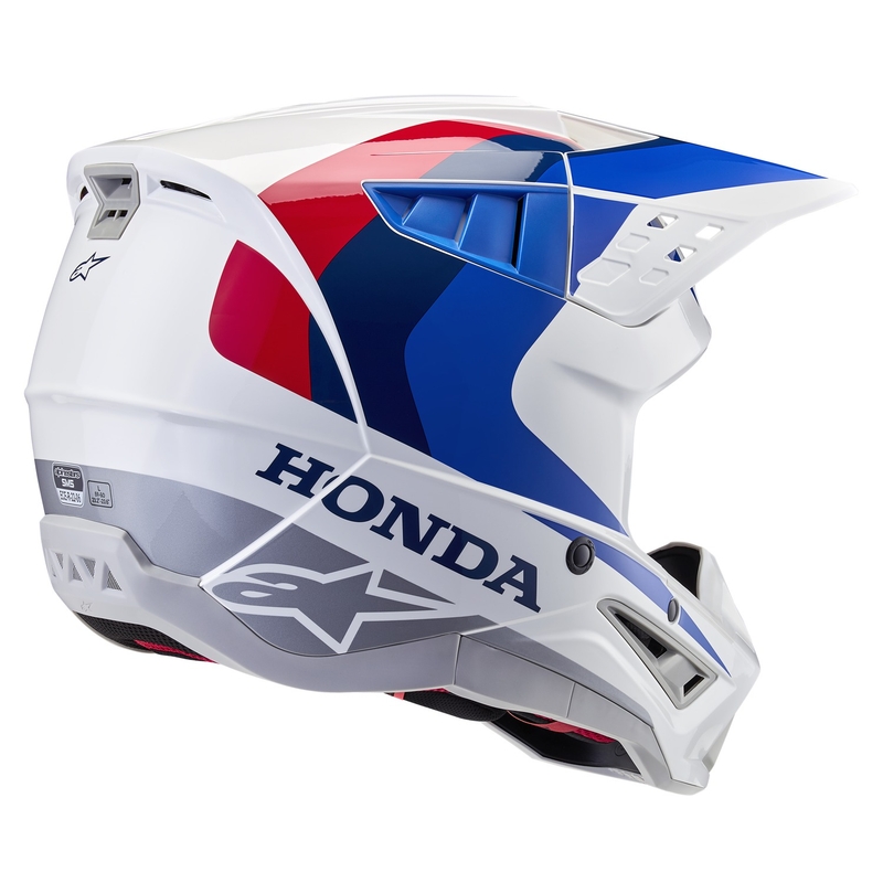 Kolekcija motokros čelad Alpinestars S-M5 Honda, belo-modro-rdeča