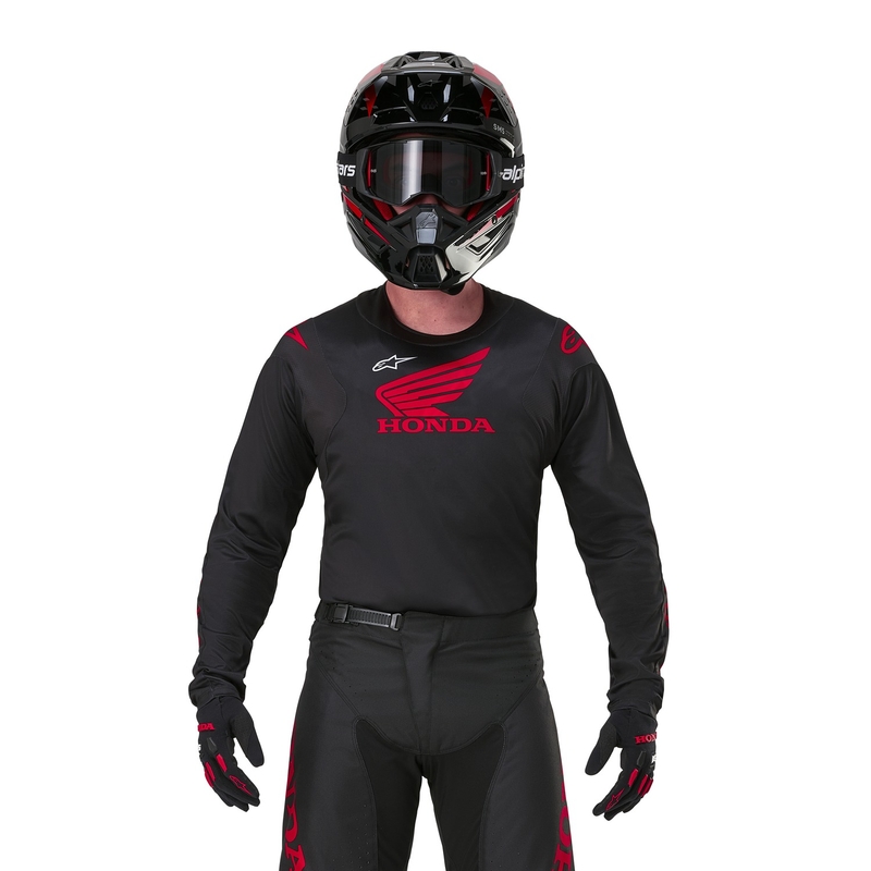 Motokros majica Alpinestars Racer Iconic Honda Collection črno-rdeča