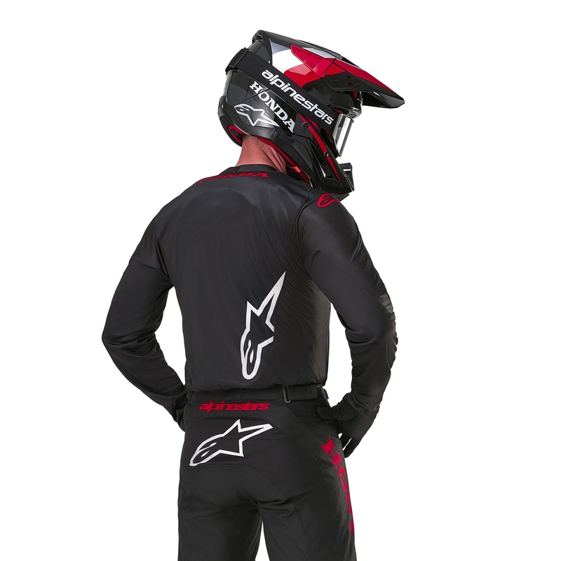 Motokros majica Alpinestars Racer Iconic Honda Collection črno-rdeča