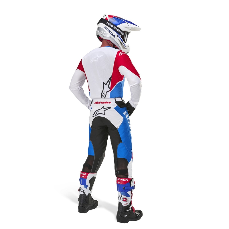 Alpinestars Racer Iconic Honda kolekcija motokros majica belo-modra-rdeče-črna