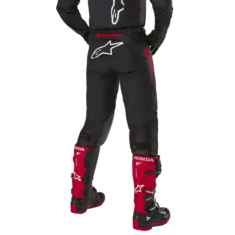 Črno-rdeče motokros hlače Alpinestars Racer Iconic Honda Collection