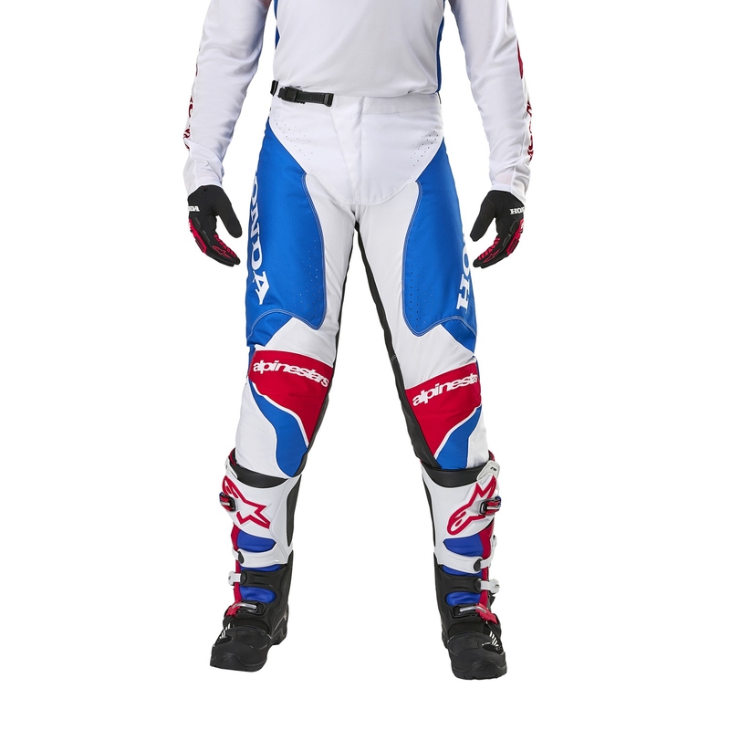 Alpinestars Racer Iconic Honda kolekcija motokros hlače bele-modre-rdeče-črne