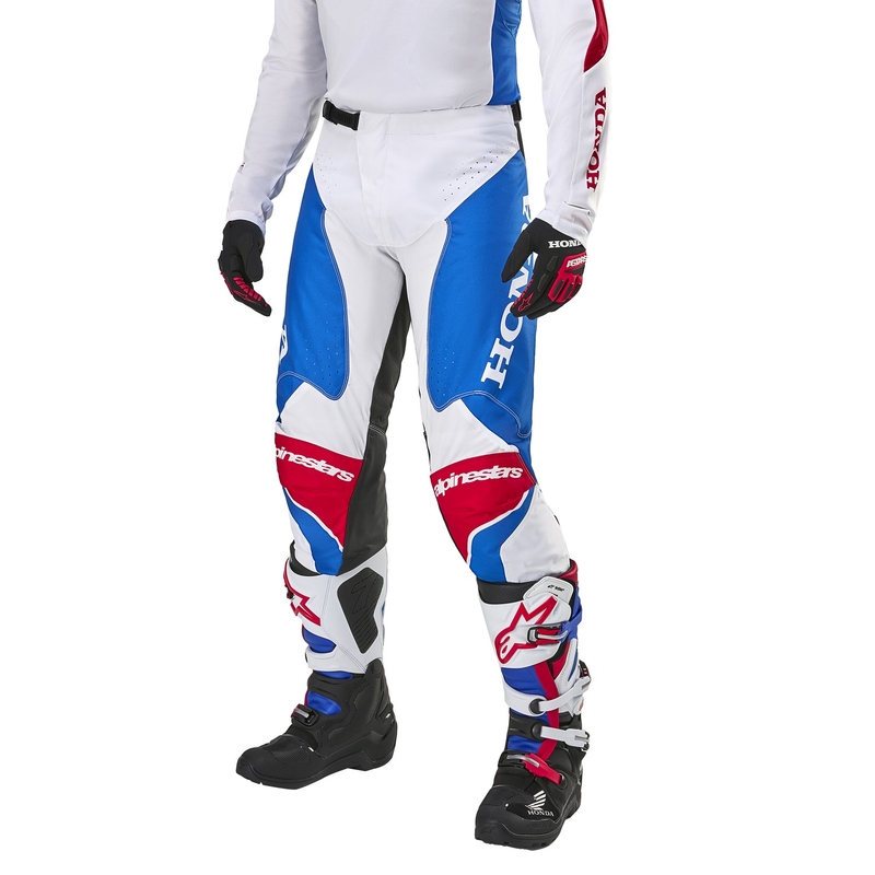 Alpinestars Racer Iconic Honda kolekcija motokros hlače bele-modre-rdeče-črne