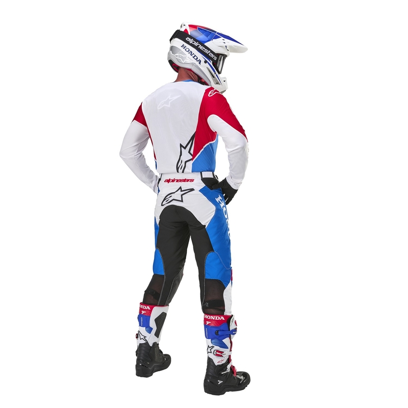 Alpinestars Racer Iconic Honda kolekcija motokros hlače bele-modre-rdeče-črne