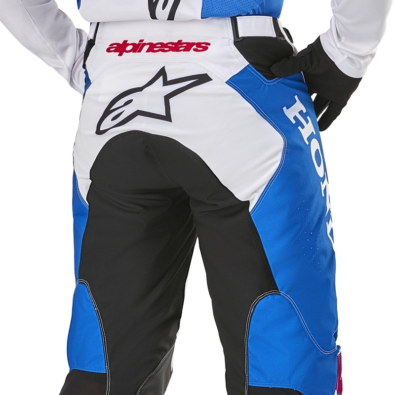 Alpinestars Racer Iconic Honda kolekcija motokros hlače bele-modre-rdeče-črne