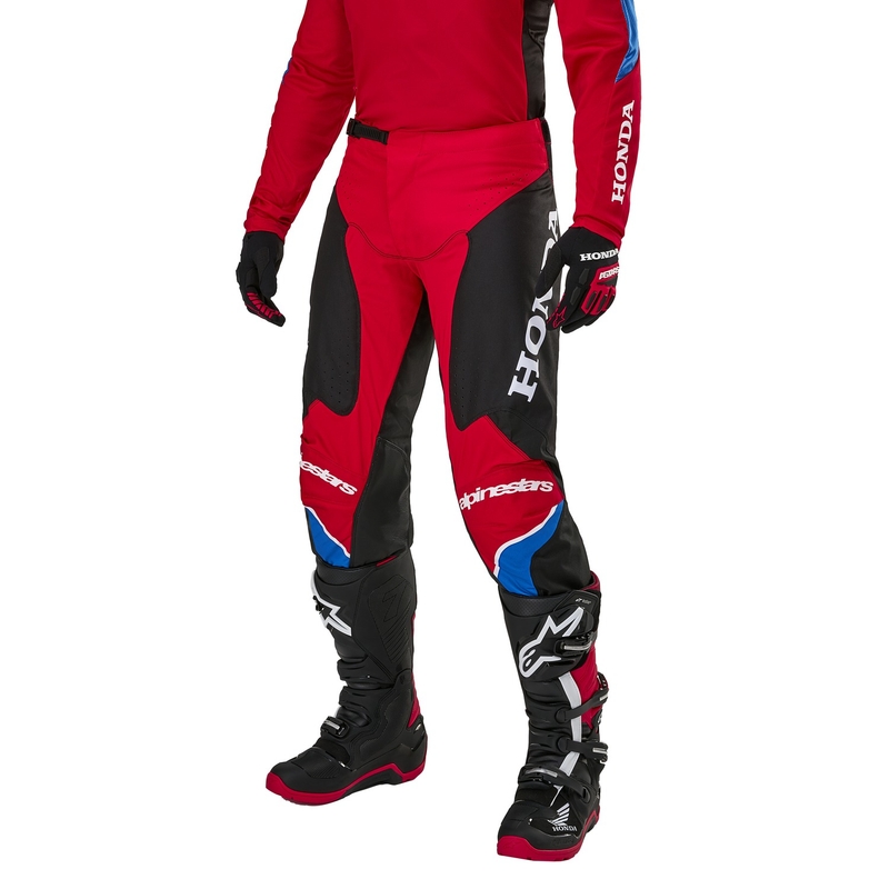 Kolekcija hlač Alpinestars Racer Iconic Honda Motocross rdeče-črno-modro-bele