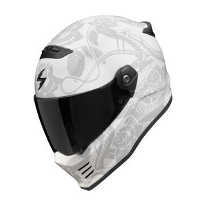 Integralna motoristična čelada Scorpion Covert FX Dragon mat sivo-srebrna